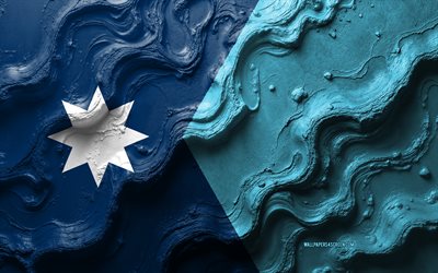 Minnesota new flag, 4k, stone wave texture, new Flag of Minnesota, 3D Minnesota flag, Minnesota state flag, USA, Flag of Minnesota, Minnesota
