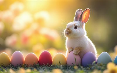 uova di coniglio e pasquale, sera, pasqua, primavera, uova di pasqua, animali carini, concetti di pasqua, buona pasqua