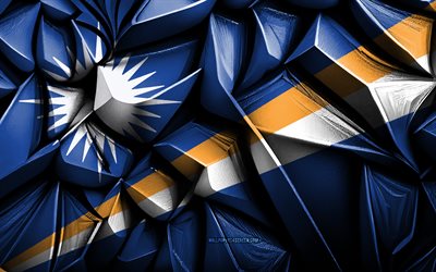 bandeira das ilhas marshall, 4k, textura criativa 3d, flag 3d das ilhas marshall, oceânia, 3d art, ilhas marshall, bandeira dos países da oceania