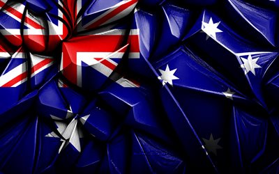 australiens flagga, 4k, 3d  kreativ struktur, australien 3d  flagga, oceanien, australiens flagg, 3d  konst, australien, oceaniens länder, australisk flagga
