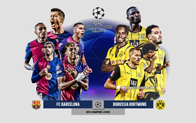 fc barcelone vs borussia dortmund, 2025, 4k, 2025 uefa champions league, fc barcelone, borussia dortmund, match de football, barcelone vs borussia dortmund, football, ligue des champions, uefa, match d'aperçu, bvb, barcelone