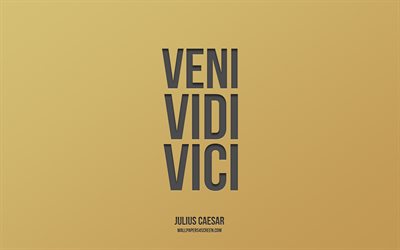 veni vidi vici, 4k, julius cäsar, motivation, inspiration, zitate von julius cäsar, goldener hintergrund, veni vidi vici zitat, veni vidi vici konzepte