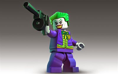 Le Joker, 4k, arme à feu, 2017 film, la 3d, l'animation, Le LEGO Movie