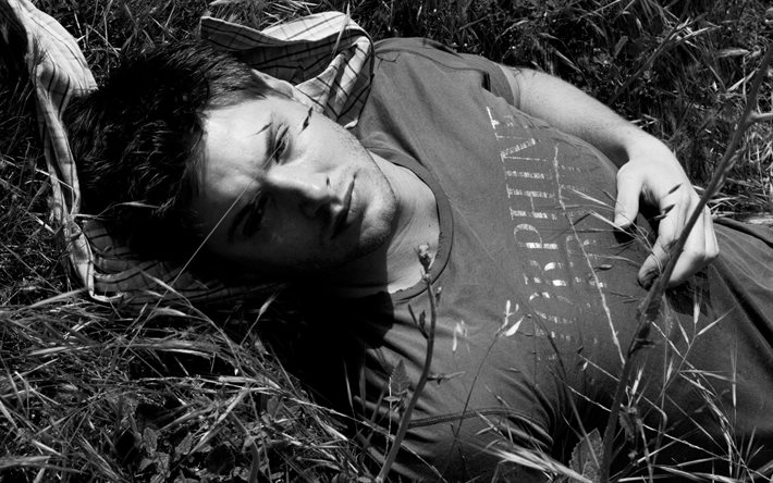 Jensen Ackles, ABD'li oyuncu, siyah beyaz fotoğraf çekimi, portre, Hollywood aktörleri, Jensen Ross Ackles