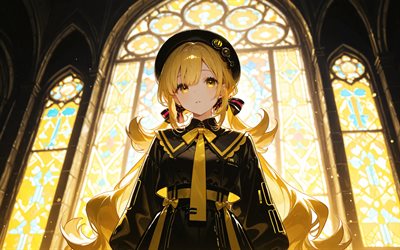 मायु, 4k, स्टेन्ड ग्लास की खिडकियां, वोकलॉइड, किला, vocaloid3, वोकलॉइड वर्ण, मंगा, मयू वोकलॉइड
