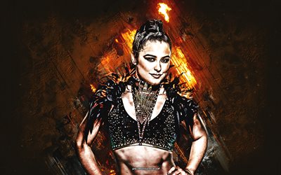 lyra valkyria, wwe, amerikkalainen painija, muotokuva, pronssikivi tausta, wwe mestari, grunge taidetta, lyra valkyria painija, usa, paini, aoife marie cusack, lyra valkyria wwe, world wrestling entertainment