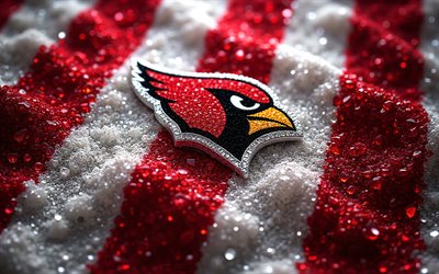 logotipo das gemas do arizona cardinals, 4k, fundo de gemas brancas vermelhas, arte de gemas, emblema do arizona cardinals, eua, cardeais do arizona, futebol americano, logotipo do arizona cardinals, nfl