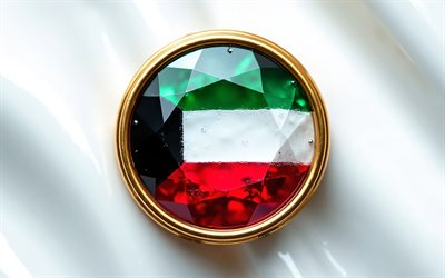 bae bayrağı, 4k, değerli bir taşın içinde bae bayrağı, birleşik arap emirlikleri, beyaz arka plan, değerli taş, beyaz kristal arka plan, bae, birleşik arap emirlikleri bayrağı