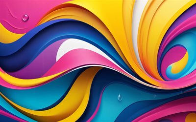 4k, renkli soyut dalgalar, damla, renkli arka plan, soyut eğriler, yaratıcı, renkli soyutlama, soyut dalgalı arka plan, soyut dalgalar, soyut arka planlar