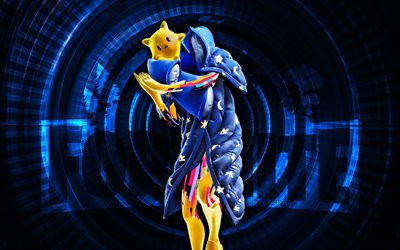 cuscino per il sonno fortnite, 4k, sfondo a spirale blu, fortnite, creativo, pelle del cuscino per il sonno, pelle del cuscino per il sonno di fortnite, sonno del cuscino, personaggi di fortnite