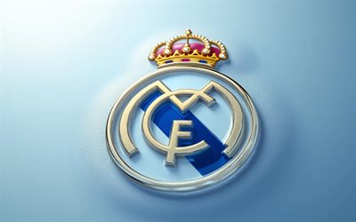 रियल मैड्रिड स्टील लोगो, 4k, हल्के नीले कागज़ की पृष्ठभूमि, रियल मैड्रिड का प्रतीक, रियल मैड्रिड लोगो, नीली पृष्ठभूमि, रियल मैड्रिड साइन, ला लीगा, स्पेन, फ़ुटबॉल, वास्तविक मैड्रिड, रियल मैड्रिड सीएफ लोगो, रियल मैड्रिड सीएफ