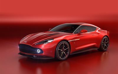 Aston Martin Vanquish Zagato Concepto, supercars, 2016, sportcars, rojo Aston Martin