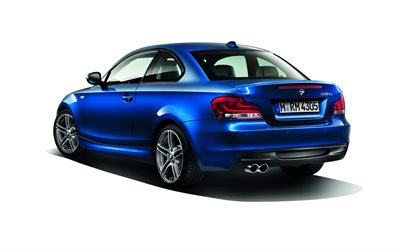 4k, BMW 135is Coupe, back view, 2013 cars, E82, Blue BMW 135is Coupe, BMW E82, 2013 BMW 1-series Coupe, german cars, BMW