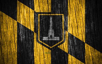 4K, Flag of Baltimore, american cities, Day of Baltimore, USA, wooden texture flags, Baltimore flag, Baltimore, State of Maryland, cities of Maryland, US cities, Baltimore Maryland