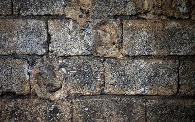 gray brickwall, macro, grunge backgrounds, gray bricks background, bricks textures, 3D textures, grunge textures, brick wall, bricks background, gray stone background, bricks, gray bricks