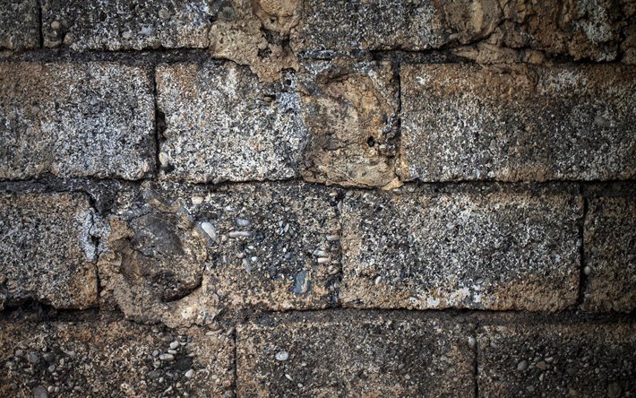 mur de briques gris, macro, fonds grunge, fond de briques grises, textures de briques, textures 3d, textures grunge, mur de briques, fond de briques, fond de pierre grise, briques, briques grises