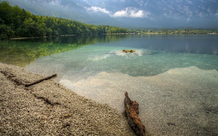 el lago de bohinj, en el norte de eslovenia, paisaje