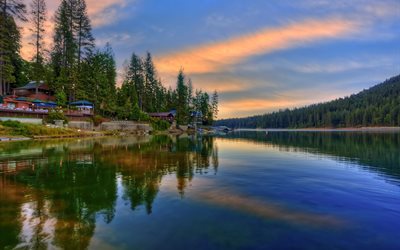 paisaje, california, bass lake, estados unidos