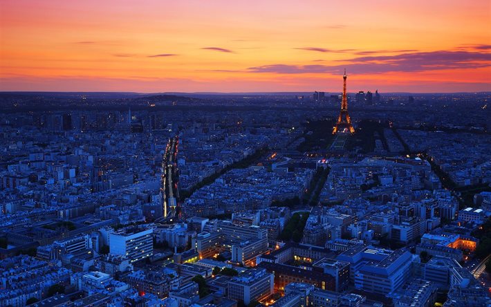 فرنسا, باريس, أضواء, ليلة