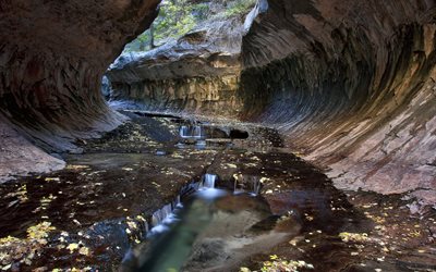 usa, utah, zion, national park, small cascades, the tunnel