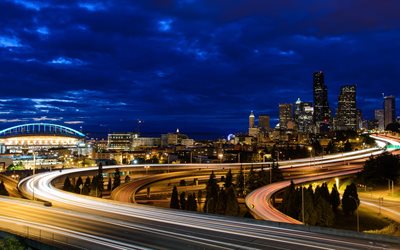 वाशिंगटन, सिएटल, अमेरिका, सीएटल, रात