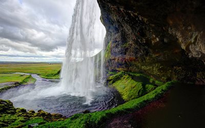 islândia, cachoeira seljalandsfoss, seljalandsfoss