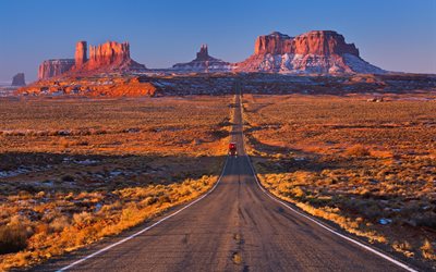 carretera, montañas, desierto, canon, estados unidos
