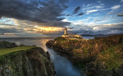 county donegal, sea, ireland, rock, lighthouse