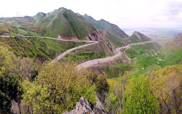pass, makhachkala, dagestan, semmartin, mountain road