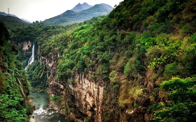 fiume, guizhou, canyon, maling fiume, cascata, xingy