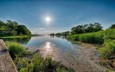 stony brook de long island, new york, rivière, etats-unis, à long island
