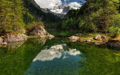 landscape, the lake, hoher dachstein, dachstein, austria, nature