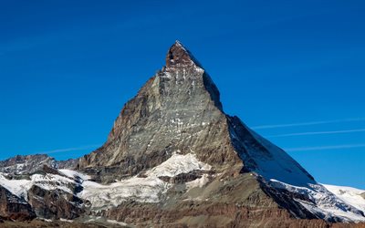 alps, 스위스, 산악, the matterhorn, 늘, 눈