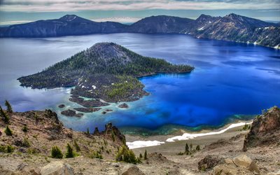 the crater, mountains, crater lake, oregon, the lake, usa, national park