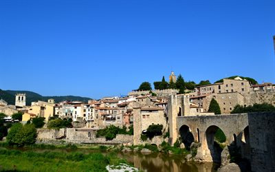 besalú, home, spain, river