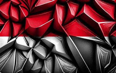 Flag of Indonesia, 4k, 3d creative texture, Indonesia 3d flag, Asia, Indonesia flag, 3d art, Indonesia, flag of Asian countries