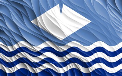 علم جزيرة وايت, 4k, أعلام الحرير 3d, مقاطعات انجلترا, يوم جزيرة وايت, موجات نسيجية ثلاثية الأبعاد, أعلام متموجة من الحرير, المقاطعات الإنجليزية, جزيرة وايت, إنكلترا