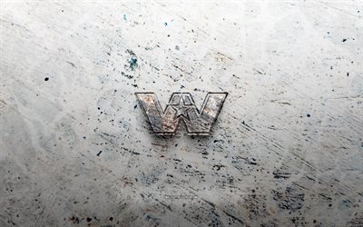 Western Star stone logo, 4K, stone background, Western Star 3D logo, cars brands, creative, Western Star logo, grunge art, Western Star