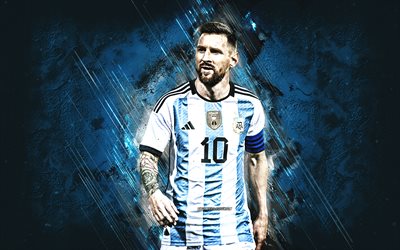 lionel messi, ritratto, nazionale di calcio dell'argentina, coppa del mondo 2022, qatar 2022, calciatore argentino, stella del calcio mondiale, leone messi, calcio, argentina