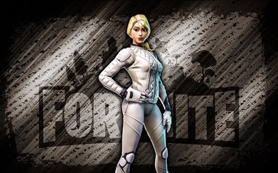 لا خوذة whiteout fortnite, 4k, خلفية قطرية بنية, فن الجرونج, فورتنايت, العمل الفني, لا يوجد جلد تجريبي خوذة, شخصيات fortnite, لا خوذة whiteout, fortnite no helment whiteout skin