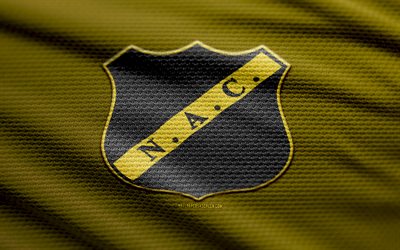 logotipo de tela nac breda, 4k, fondo de tela amarilla, eredivisie, bokeh, fútbol, logotipo de nac breda, fútbol americano, emblema nac breda, nac breda fc, club de fútbol holandés, nac breda