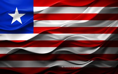 4k, Flag of Liberia, African countries, 3d Liberia flag, Africa, Liberia flag, 3d texture, Day of Liberia, national symbols, 3d art, Liberia