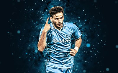 khvicha kvaratskhelia, 4k, luci al neon blu, ssc napoli, serie a, calciatori georgiani, khvicha kvaratskhelia 4k, calcio, kvaratskhelia, napoli fc, khvicha kvaratskhelia napoli