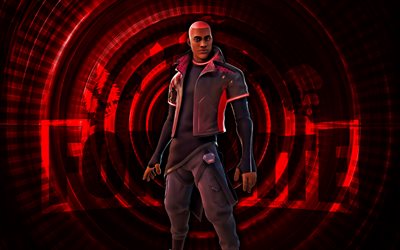 クイックチェンジフォートナイト, 4k, 赤いスパイラルの背景, フォートナイト, クリエイティブ, クイックチェンジスキン, フォートナイトのクイックチェンジスキン, クイックチェンジ, フォートナイトのキャラクター