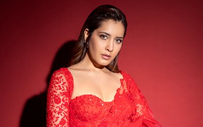 raashi khanna, 4k, vestido rojo, actriz india, bollywood, estrellas de cine, fotos con raashi khanna, actriz popular, celebridad india, raashi khanna photos hoot