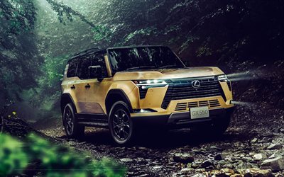 2025, lexus gx, 4k, frontansicht, äußerlich, gx550, neuer lexus gx, dschungel, japanische autos, lexus