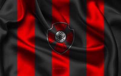 4k, logotipo do moto club, tecido de seda azul vermelho, time de futebol brasileiro, moto club emblem, serie brasileira d, moto club, brasil, futebol, bandeira do moto club, moto club fc, moto club de sao luis