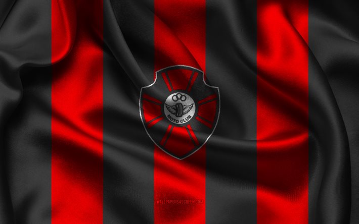 4k, logotipo do moto club, tecido de seda azul vermelho, time de futebol brasileiro, moto club emblem, serie brasileira d, moto club, brasil, futebol, bandeira do moto club, moto club fc, moto club de sao luis