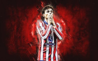 rodrigo riquelme, atletico madrid, footballeur espagnol, fond de pierre rouge, la liga, grunge, football, riquelme atletico madrid