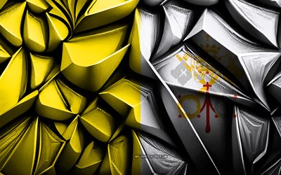bandera de la ciudad del vaticano, 4k, textura creativa 3d, bandera 3d de la ciudad del vaticano, europa, arte 3d, ciudad del vaticano, bandera de países europeos